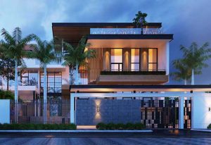 Thiết kế biệt thự 2 tầng mái bằng