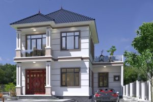 Thiết kế nhà 2 tầng mái nhật