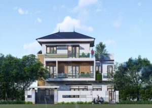 Thiết kế nhà 3 tầng mái nhật