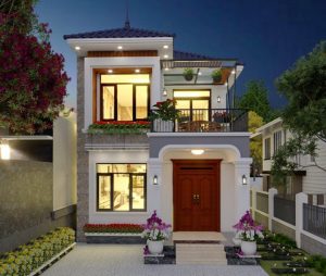 Thiết kế nhà phố 2 tầng