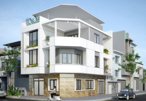 thiết kế nhà phố 3 tầng mặt tiền