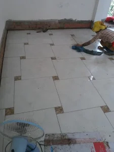 Nhà ở dân dụng cấp 4: phần lát gạch